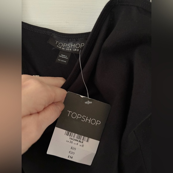 Topshop Black Strapless Dress - Picture 3 of 4